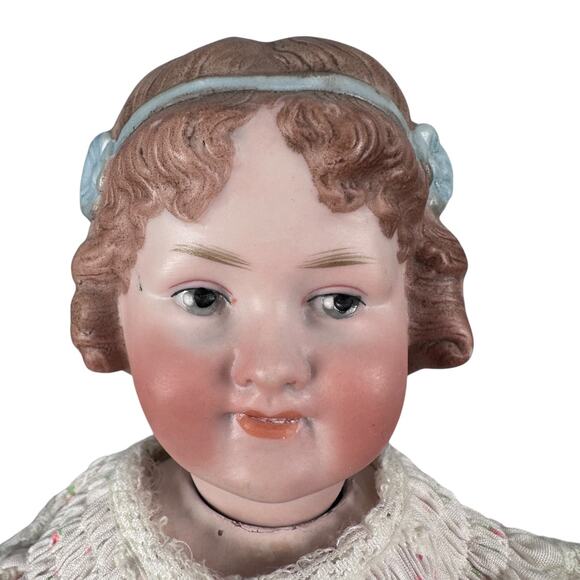 Antique Vintage Revalo DEP Bisque Socket Head Girl Character Doll Size 3 Bow - Picture 3 of 11